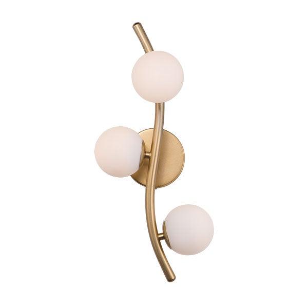 LED Metallic Gold with Matte White Glass Globe Curve Wall Sconce - LV LIGHTING