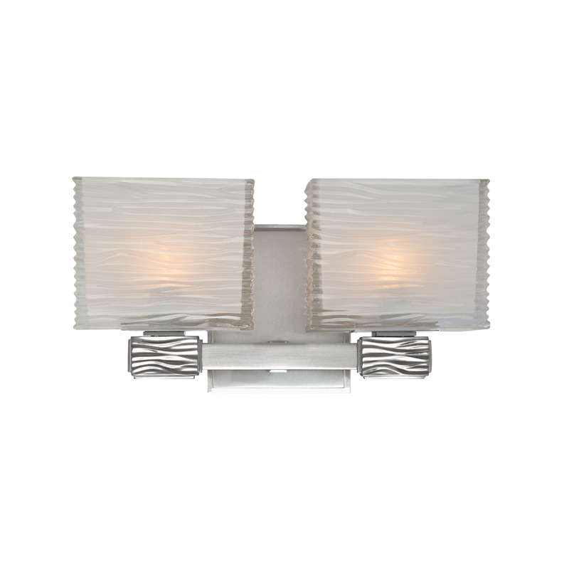 Steel with Textured Glass Shade Vanity Light