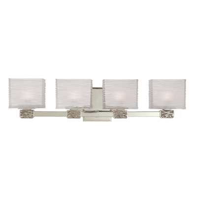 Steel with Textured Glass Shade Vanity Light