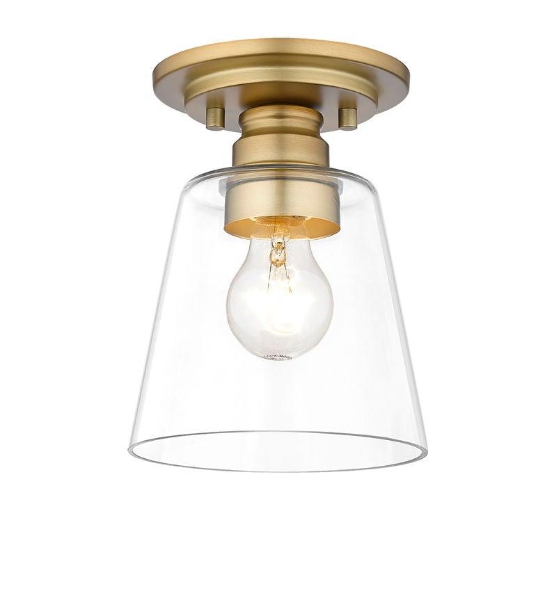 Steel Base with Clear Glass Shade Flush Mount - LV LIGHTING