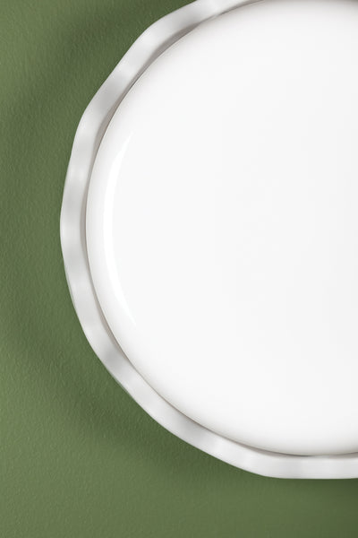 Ceramic Matte White Frame with Opal Glossy Glass Shade Flush Mount