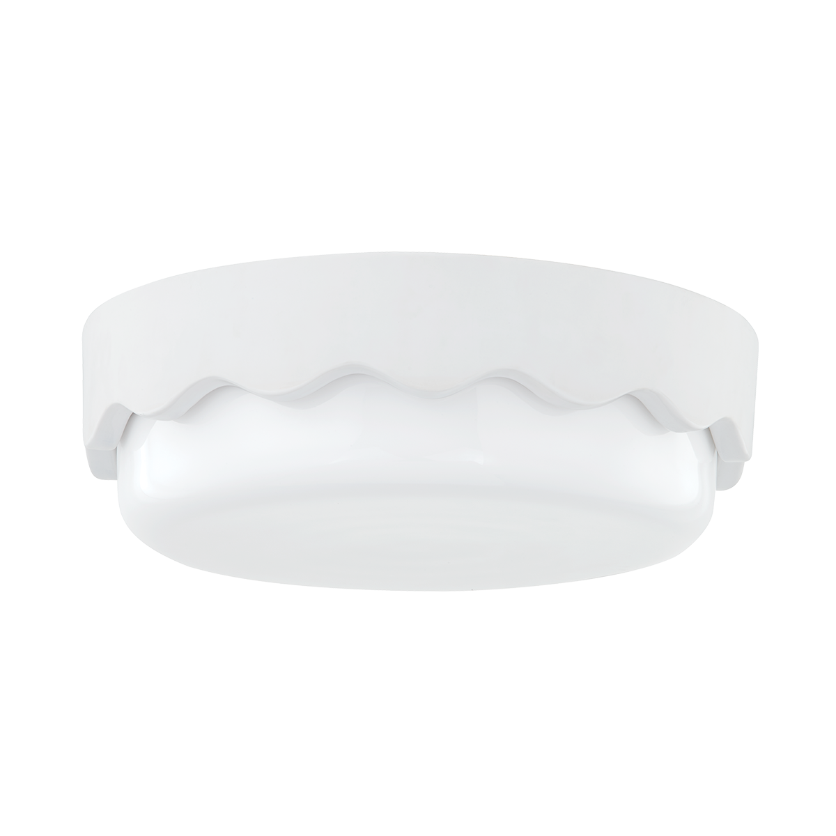 Ceramic Matte White Frame with Opal Glossy Glass Shade Flush Mount