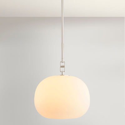 Steel Frame with Opal Glass Shade Pendant