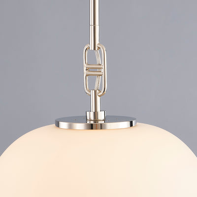 Steel Frame with Opal Glass Shade Pendant