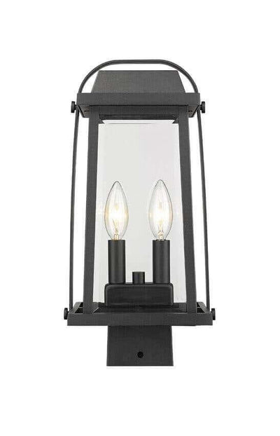 Aluminum with Clear Glass Shade Lantern Style Post Light - LV LIGHTING