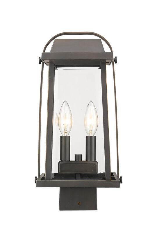 Aluminum with Clear Glass Shade Lantern Style Post Light - LV LIGHTING