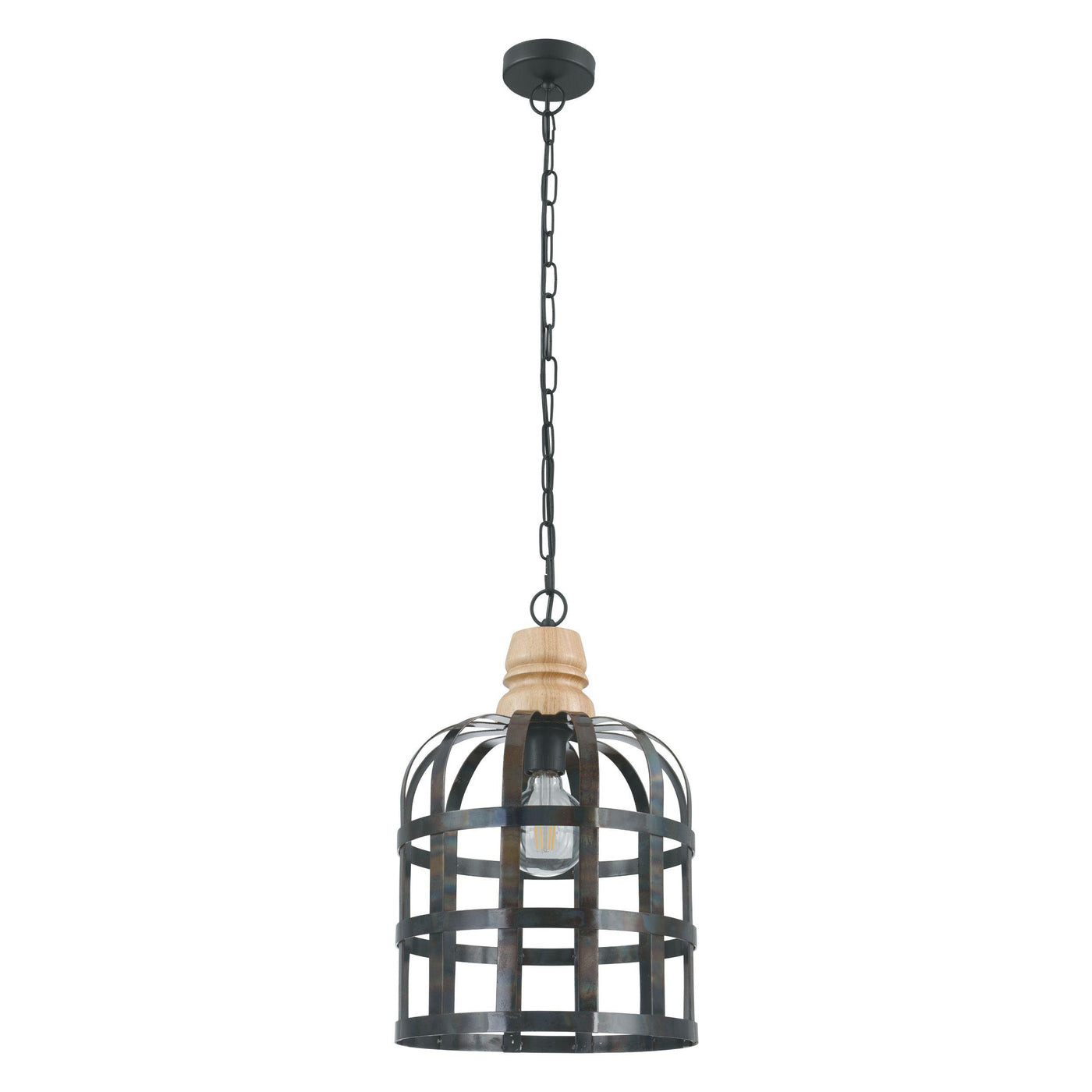 Black with wood Pendant - LV LIGHTING