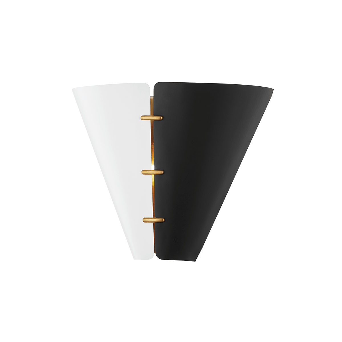 Aged Brass with Black and White Split Shade Wall Sconce - LV LIGHTING