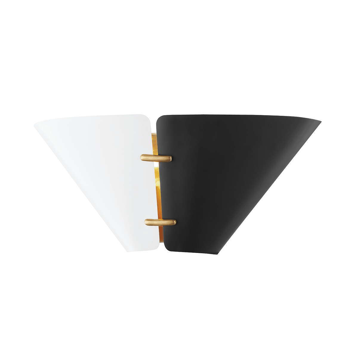 Aged Brass with Black and White Split Shade Wall Sconce - LV LIGHTING