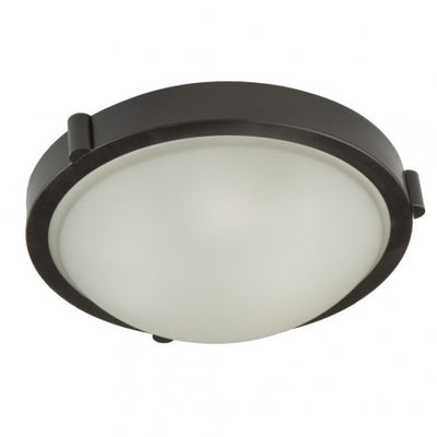 Steel Frame with White Opal Glass Shade Round Flush Mount
