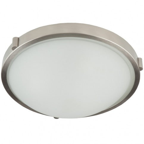 Steel Frame with White Opal Glass Shade Round Flush Mount