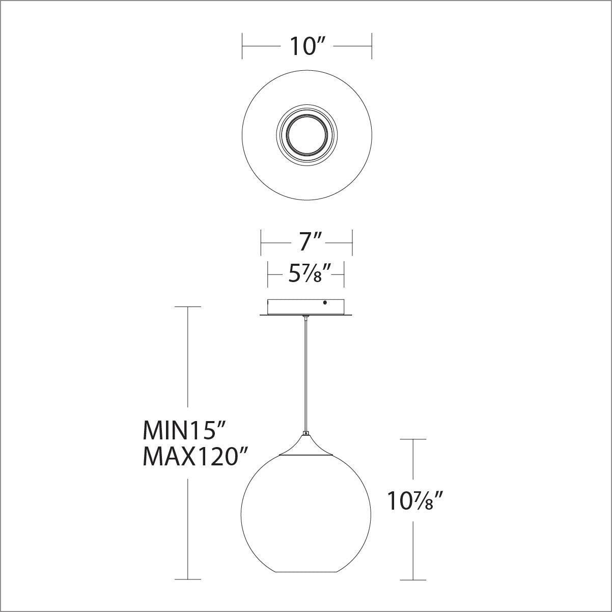LED Aged Brass Frame with Clear Glass Globe Shade Pendant - LV LIGHTING
