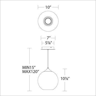 LED Aged Brass Frame with Clear Glass Globe Shade Pendant - LV LIGHTING