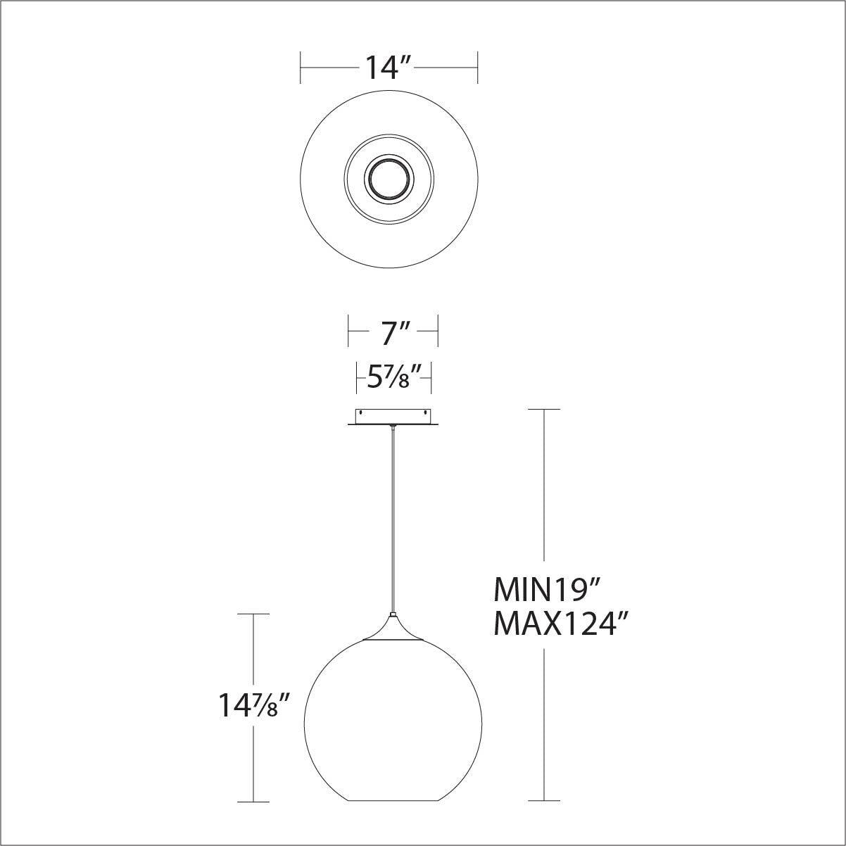 LED Aged Brass Frame with Clear Glass Globe Shade Pendant - LV LIGHTING