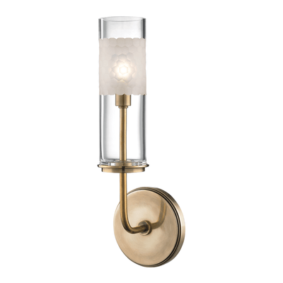 Steel Arm with Honeycomb Blown Glass Shade Wall Sconce - LV LIGHTING