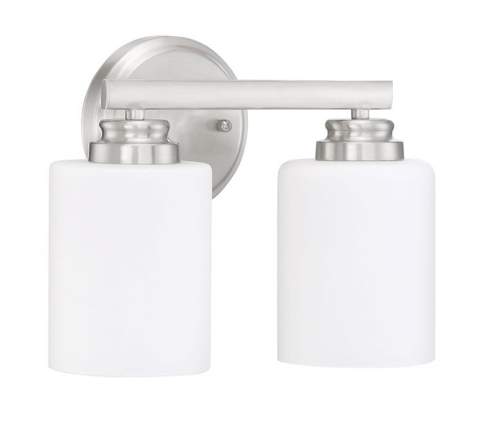 Steel Frame with Cylindrical Glass Shade Vanity Light