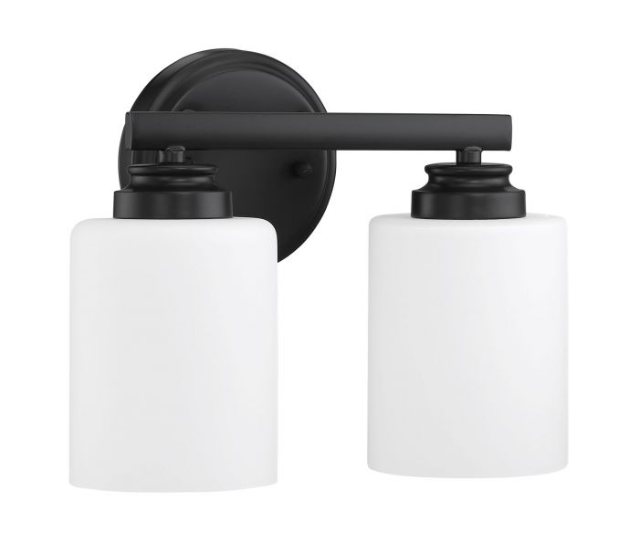 Steel Frame with Cylindrical Glass Shade Vanity Light