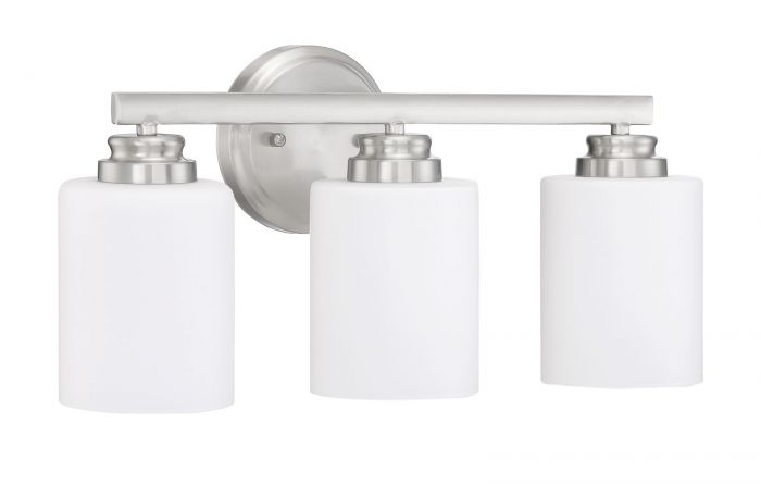 Steel Frame with Cylindrical Glass Shade Vanity Light
