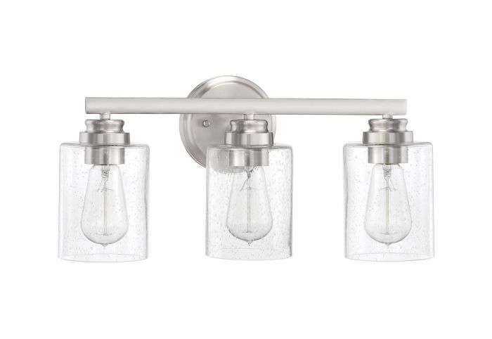 Steel Frame with Cylindrical Glass Shade Vanity Light