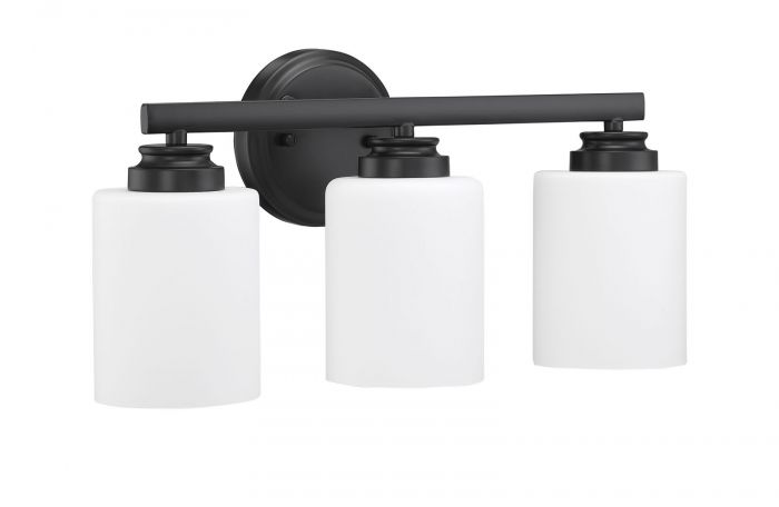 Steel Frame with Cylindrical Glass Shade Vanity Light