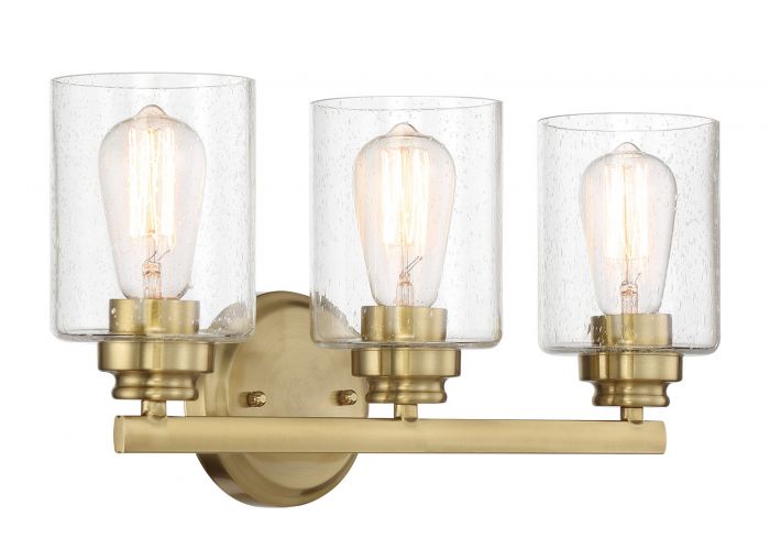 Steel Frame with Cylindrical Glass Shade Vanity Light