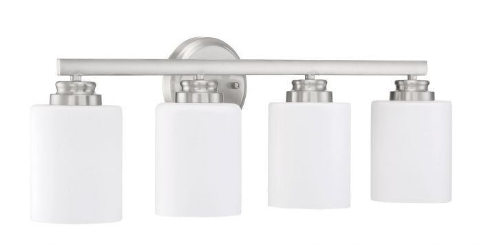 Steel Frame with Cylindrical Glass Shade Vanity Light