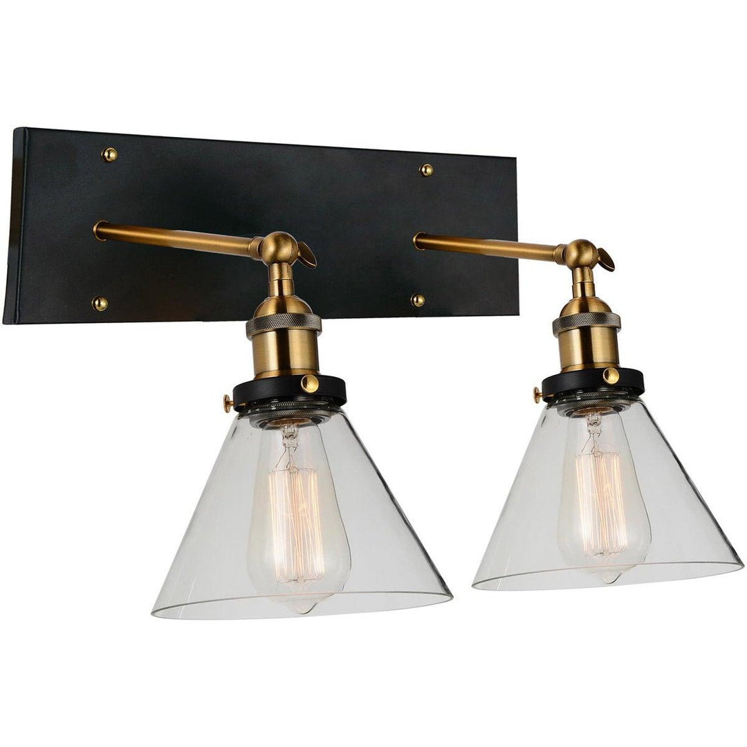 Steel with Clear Glass Shade Vanity Light - LV LIGHTING