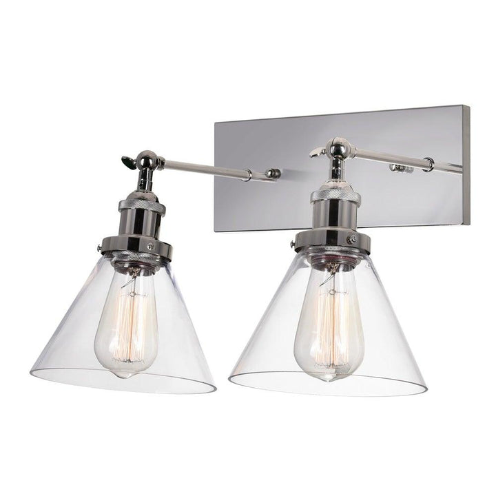 Steel with Clear Glass Shade Vanity Light - LV LIGHTING