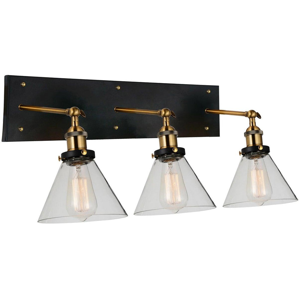 Steel with Clear Glass Shade Vanity Light - LV LIGHTING
