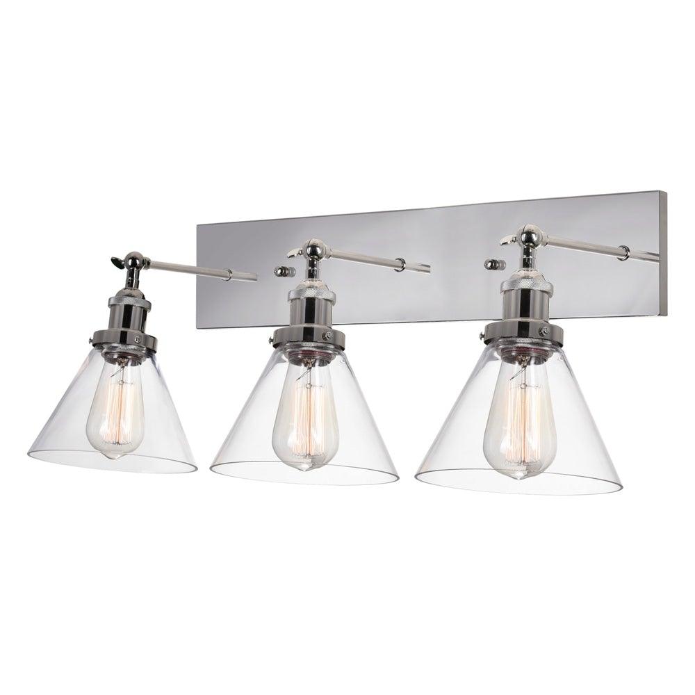 Steel with Clear Glass Shade Vanity Light - LV LIGHTING