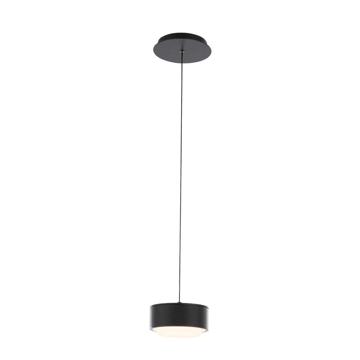 LED Black Frame with Glass Diffuser Pendant - LV LIGHTING