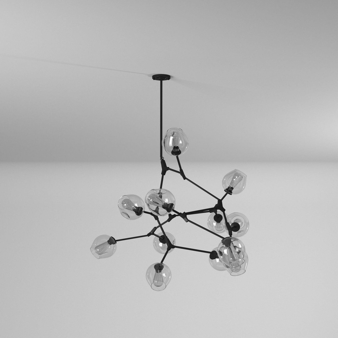 Steel Adjustable Branch Arm with Clear Glass Shade Chandelier - LV LIGHTING
