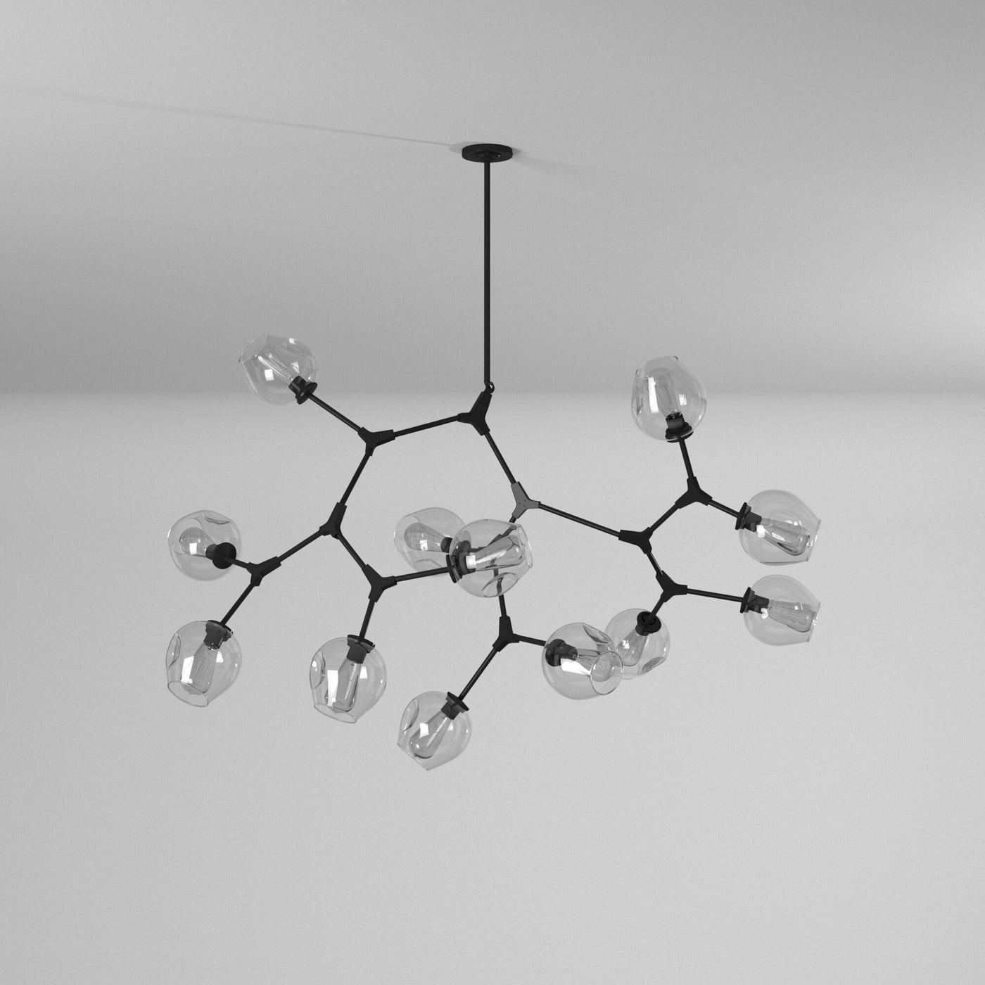Steel Adjustable Branch Arm with Clear Glass Shade Chandelier - LV LIGHTING
