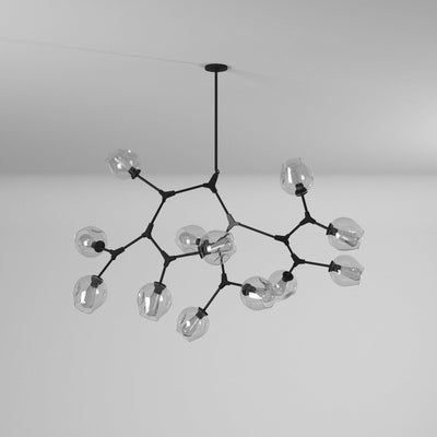 Steel Adjustable Branch Arm with Clear Glass Shade Chandelier - LV LIGHTING