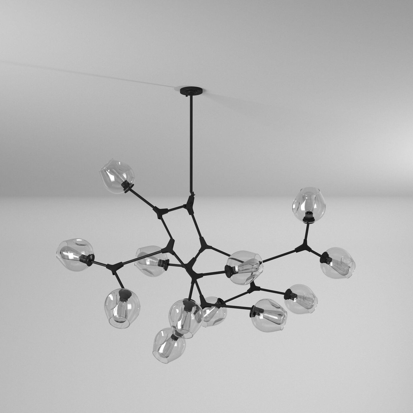 Steel Adjustable Branch Arm with Clear Glass Shade Chandelier - LV LIGHTING