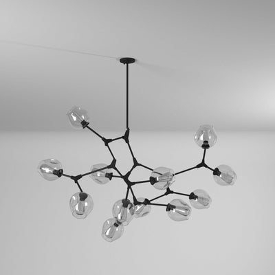 Steel Adjustable Branch Arm with Clear Glass Shade Chandelier - LV LIGHTING