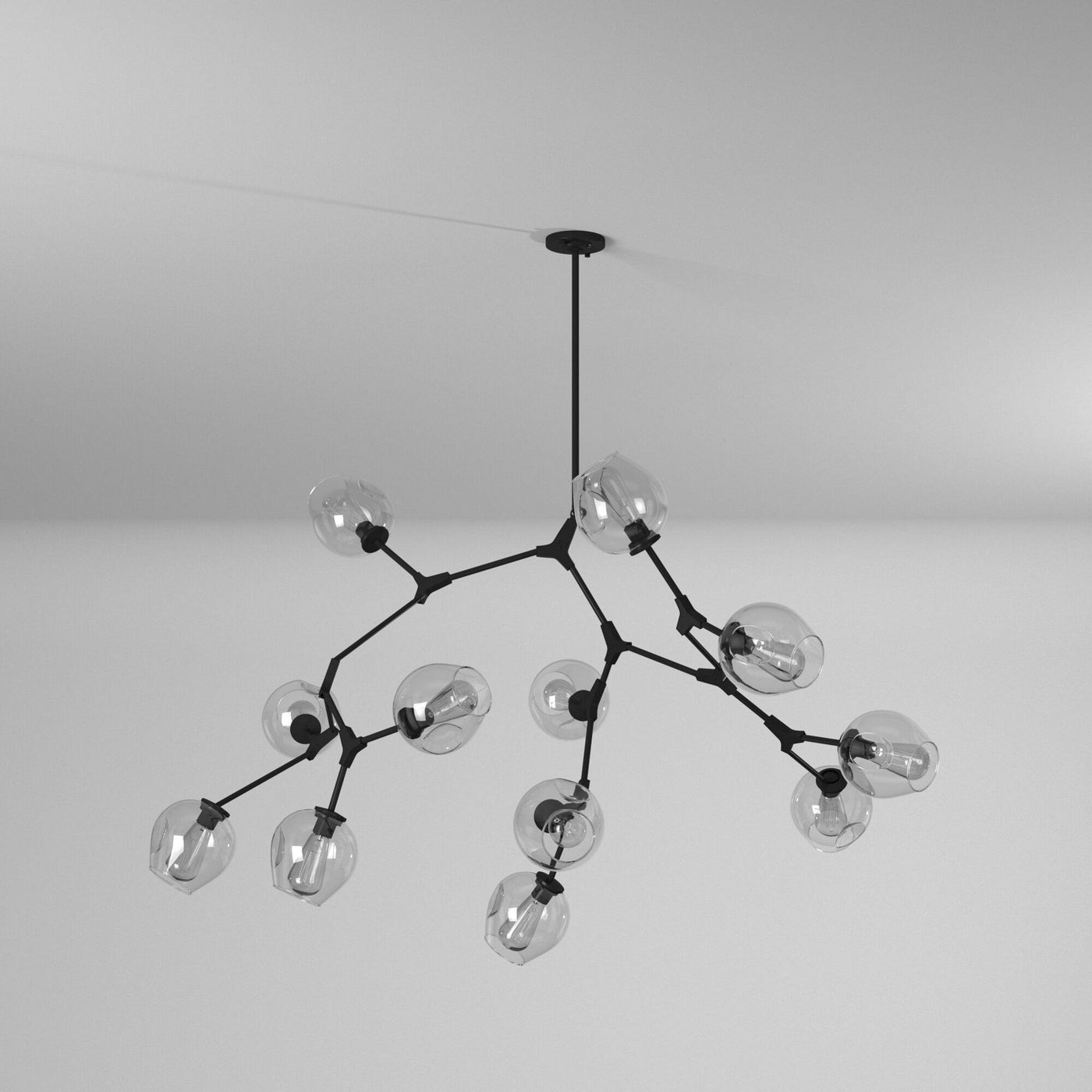 Steel Adjustable Branch Arm with Clear Glass Shade Chandelier - LV LIGHTING