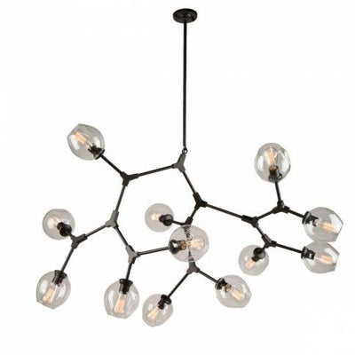 Steel Adjustable Branch Arm with Clear Glass Shade Chandelier - LV LIGHTING