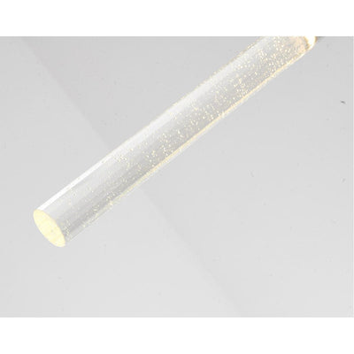 LED Chrome with Clear Cylindrical Bubble Glass Rod Pendant - LV LIGHTING