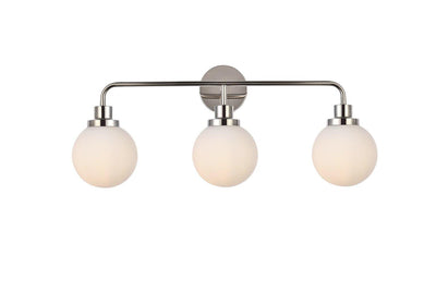 Polish Nickel with Frosted Shade Vanity Light - LV LIGHTING