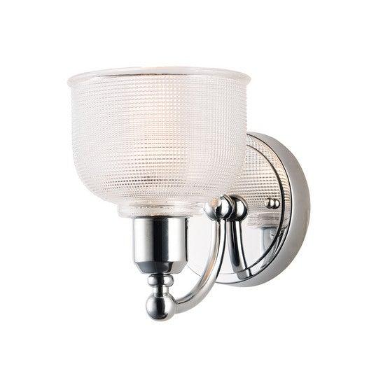 Polished Chrome with Patterned Glass Shade Wall Sconce - LV LIGHTING