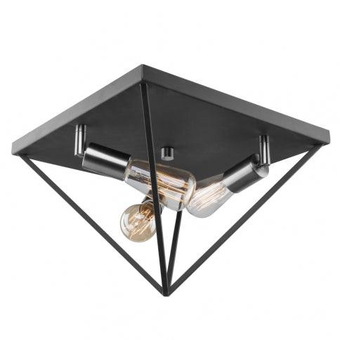 Matte Black Open Air Pyramid Frame Flush Mount - LV LIGHTING