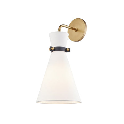 Steel Frame with White Linen Fabric Shade Wall Sconce