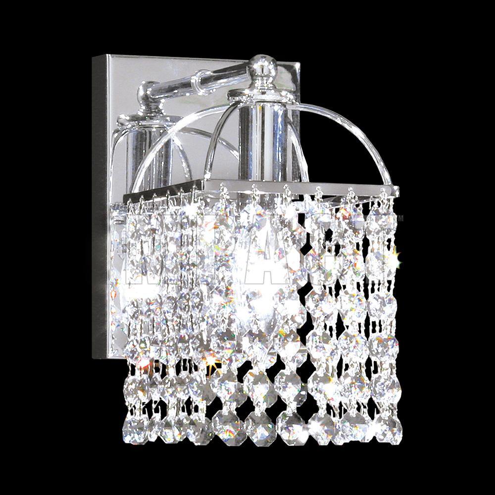 Chrome with Crystal Strand Square Wall Sconce - LV LIGHTING