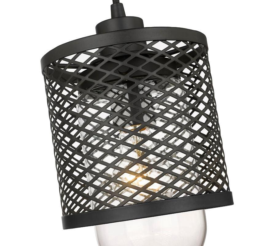 Steel Classical Mesh Caged with Clear Glass Shade Pendant - LV LIGHTING
