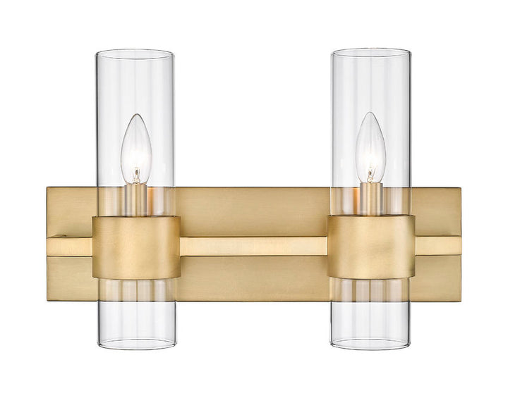 Steel Frame with Clear Cylindrical Glass Shade Vanity Light