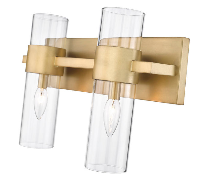 Steel Frame with Clear Cylindrical Glass Shade Vanity Light