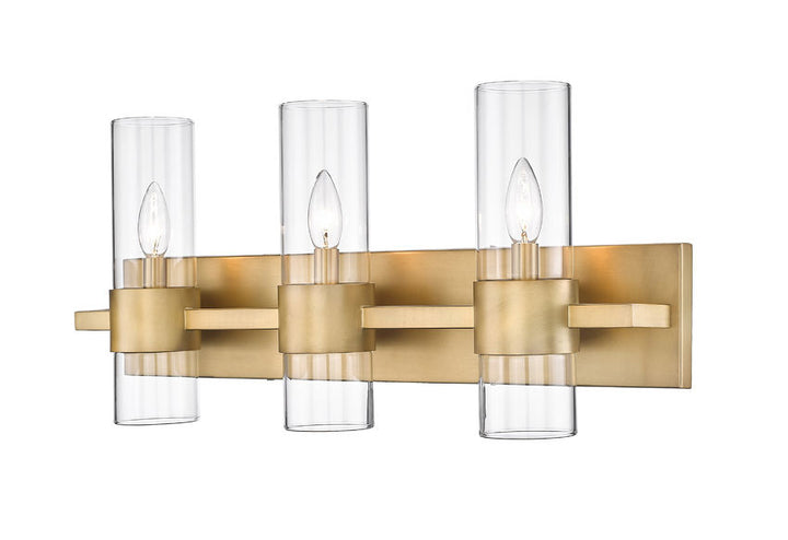 Steel Frame with Clear Cylindrical Glass Shade Vanity Light