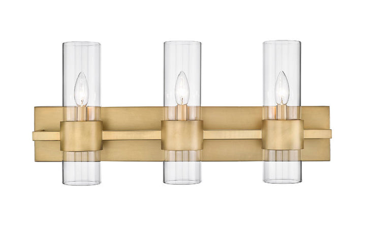 Steel Frame with Clear Cylindrical Glass Shade Vanity Light