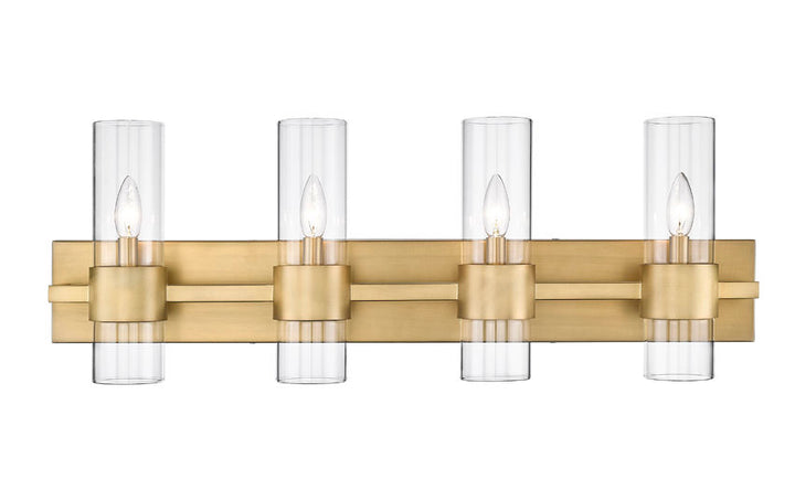 Steel Frame with Clear Cylindrical Glass Shade Vanity Light